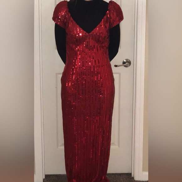 Vintage Alyce Designs Red Sequin Dress